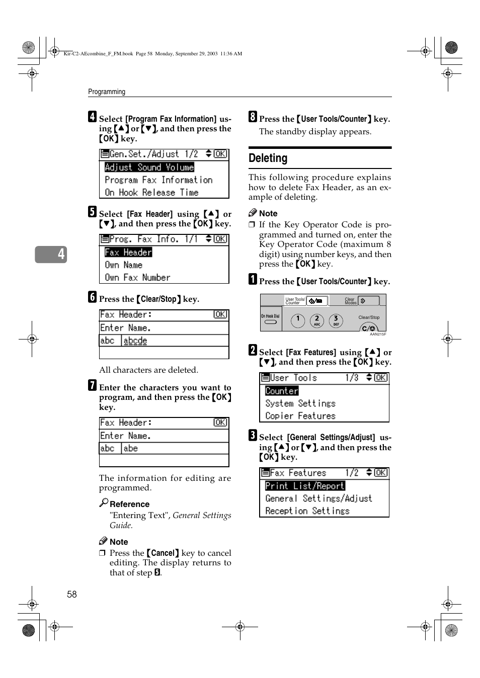 Deleting | Ricoh Aficio 2018D User Manual | Page 468 / 814