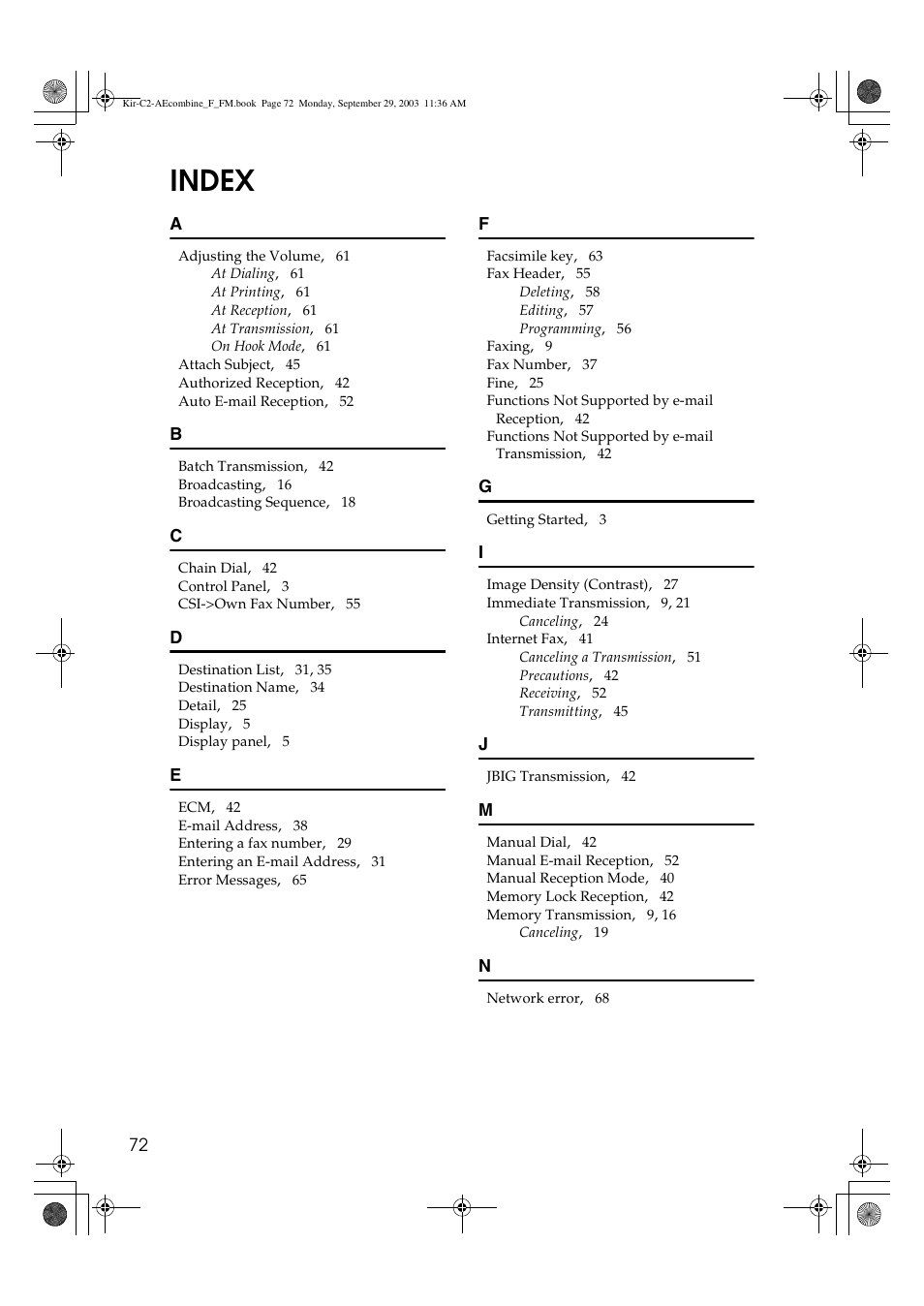 Index | Ricoh Aficio 2018D User Manual | Page 482 / 814