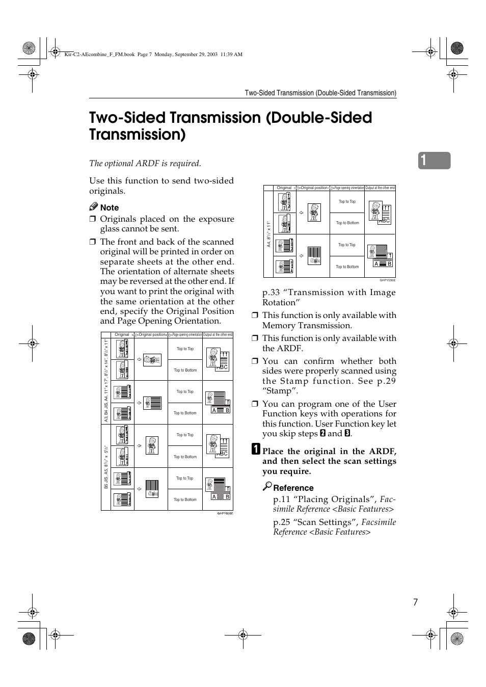 Two-sided transmission (double-sided transmission), Reference | Ricoh Aficio 2018D User Manual | Page 501 / 814