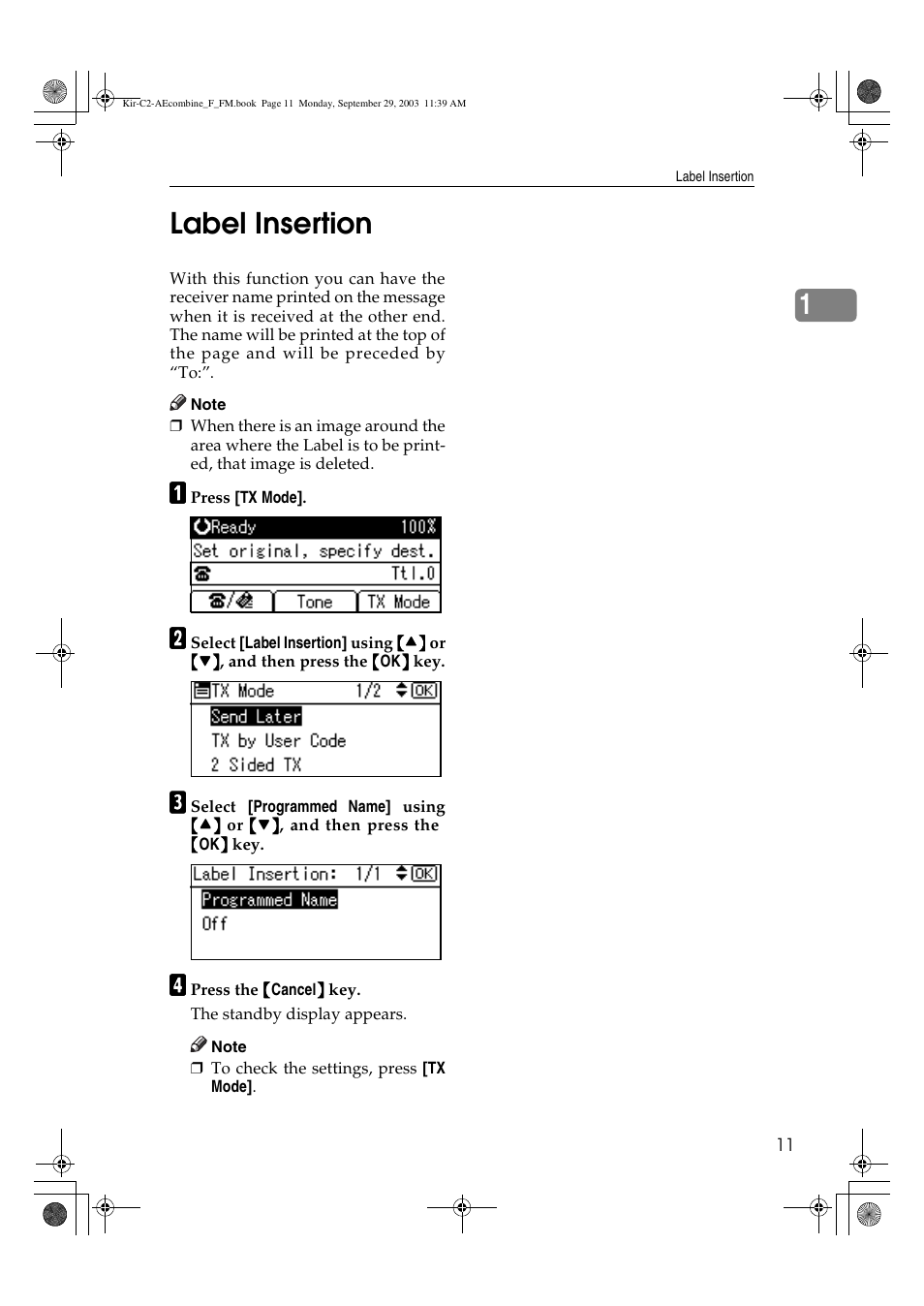 Label insertion, 1label insertion | Ricoh Aficio 2018D User Manual | Page 505 / 814