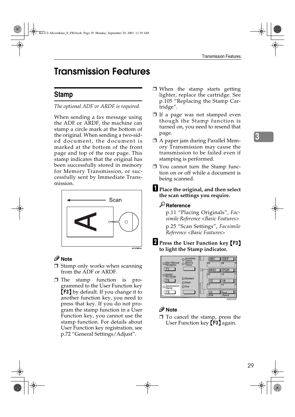 Transmission features, 3transmission features, Stamp | Ricoh Aficio 2018D User Manual | Page 523 / 814