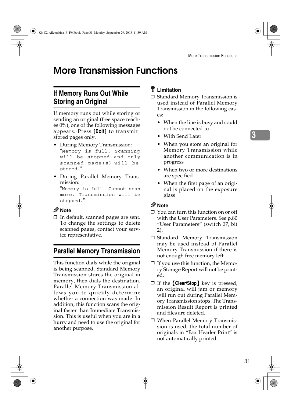 More transmission functions, 3more transmission functions | Ricoh Aficio 2018D User Manual | Page 525 / 814