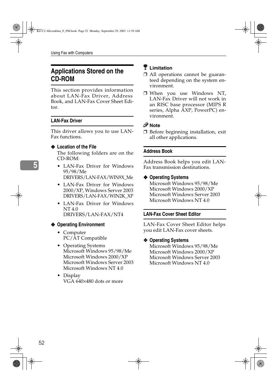 Applications stored on the cd-rom | Ricoh Aficio 2018D User Manual | Page 546 / 814