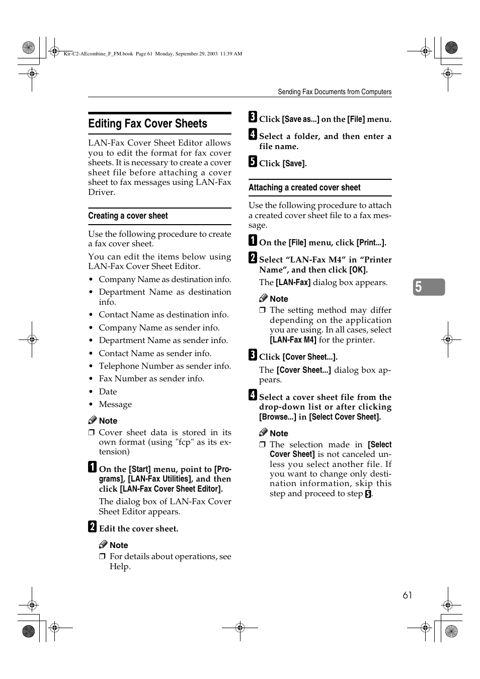 Editing fax cover sheets | Ricoh Aficio 2018D User Manual | Page 555 / 814