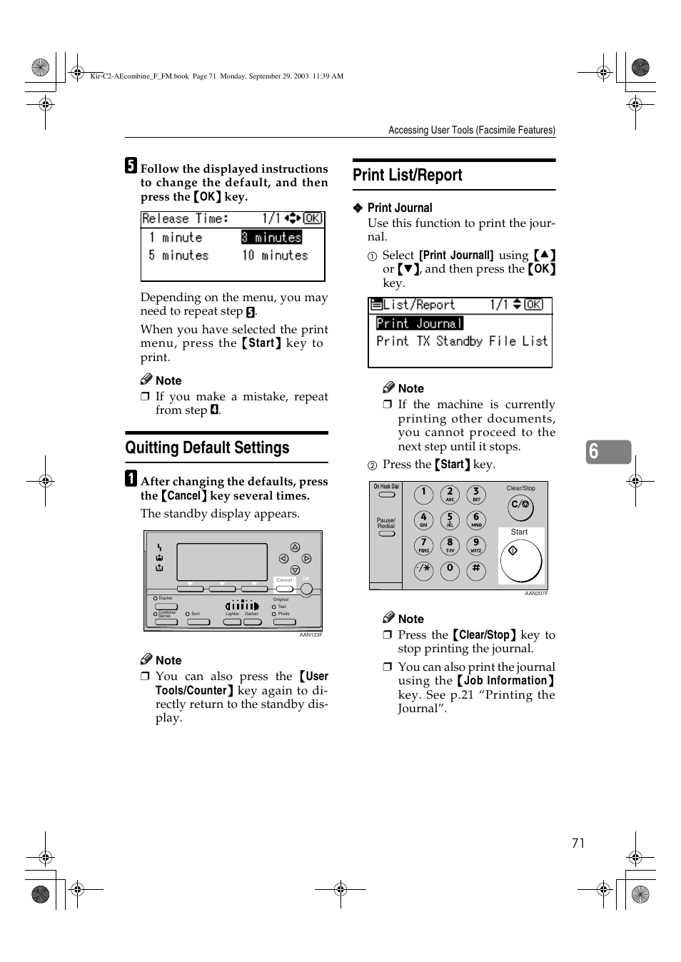 Quitting default settings, Print list/report | Ricoh Aficio 2018D User Manual | Page 565 / 814