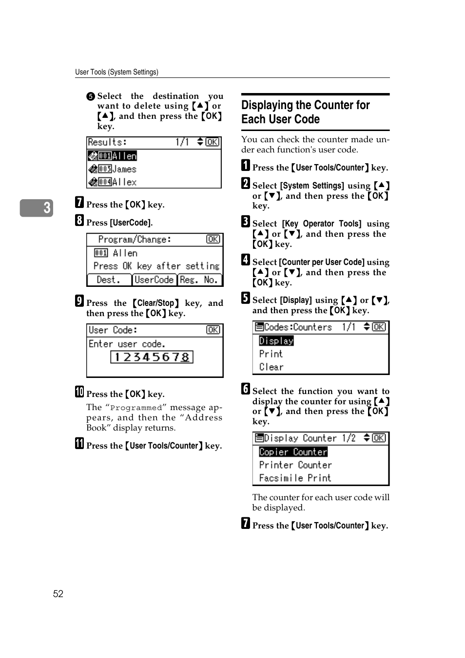 Displaying the counter for each user code | Ricoh Aficio 2018D User Manual | Page 64 / 814