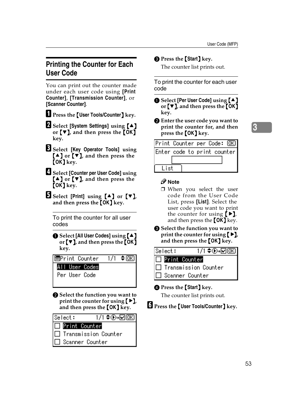 Printing the counter for each user code | Ricoh Aficio 2018D User Manual | Page 65 / 814