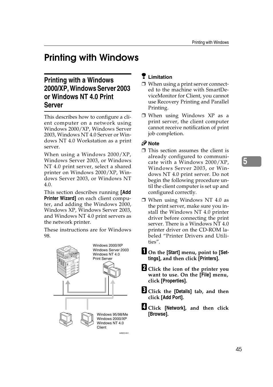 5printing with windows | Ricoh Aficio 2018D User Manual | Page 667 / 814