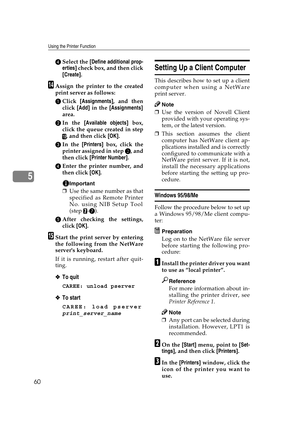 Setting up a client computer, Windows 95/98/me, C an | D ar | Ricoh Aficio 2018D User Manual | Page 682 / 814