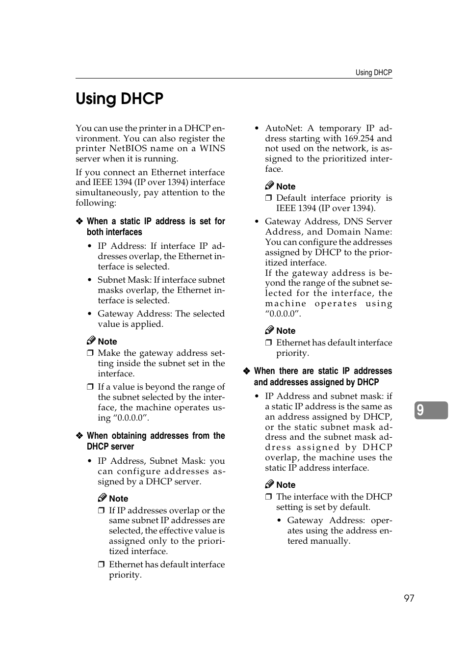 Using dhcp, E p.97 “using dhcp, 9using dhcp | Ricoh Aficio 2018D User Manual | Page 719 / 814