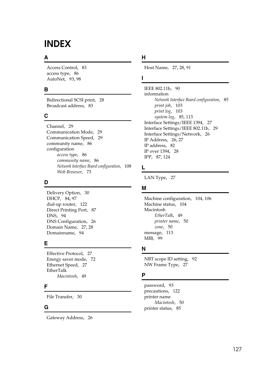 Index | Ricoh Aficio 2018D User Manual | Page 749 / 814