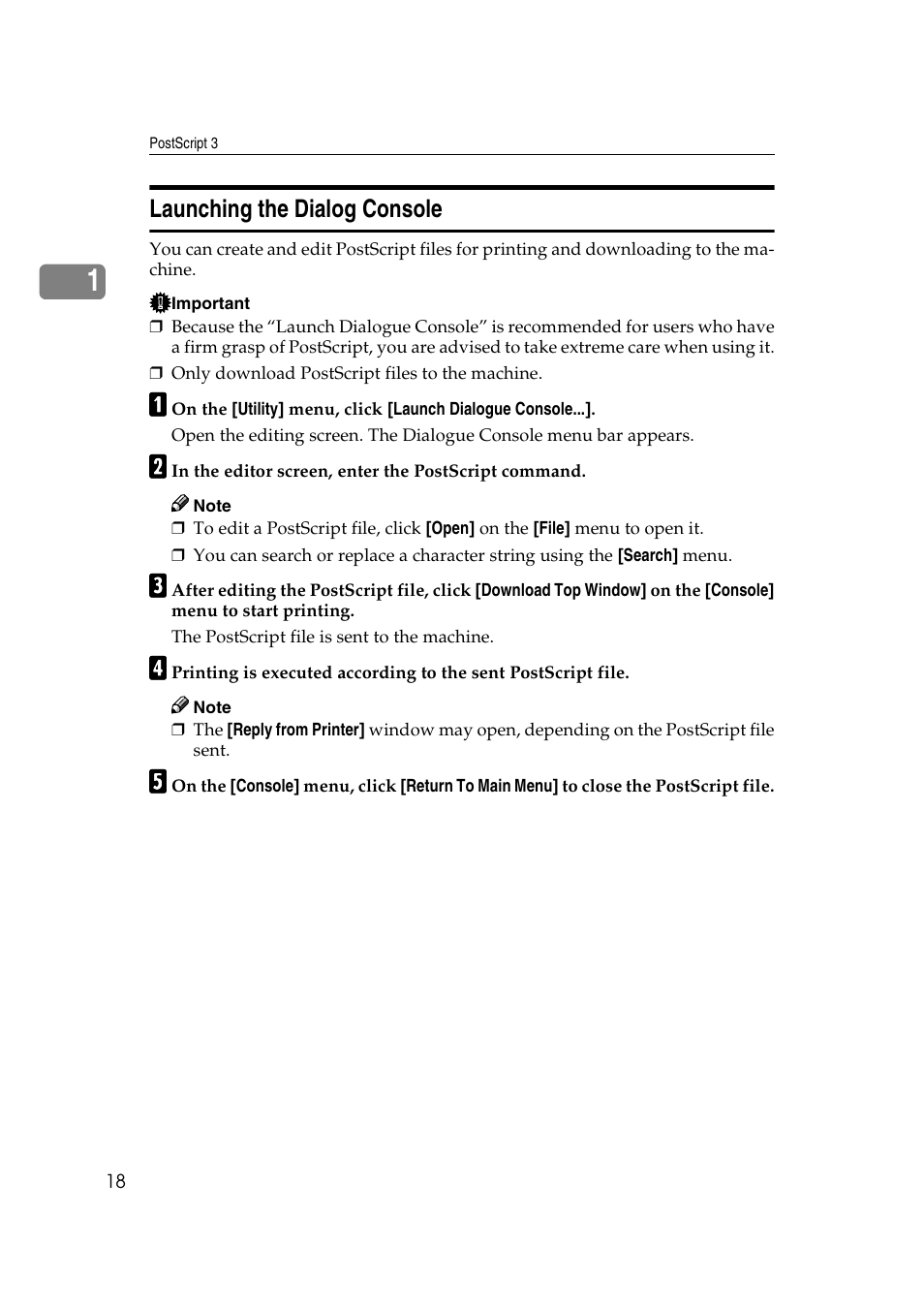 Launching the dialog console, Inter. see p.18 “launching the dialog console | Ricoh Aficio 2018D User Manual | Page 774 / 814