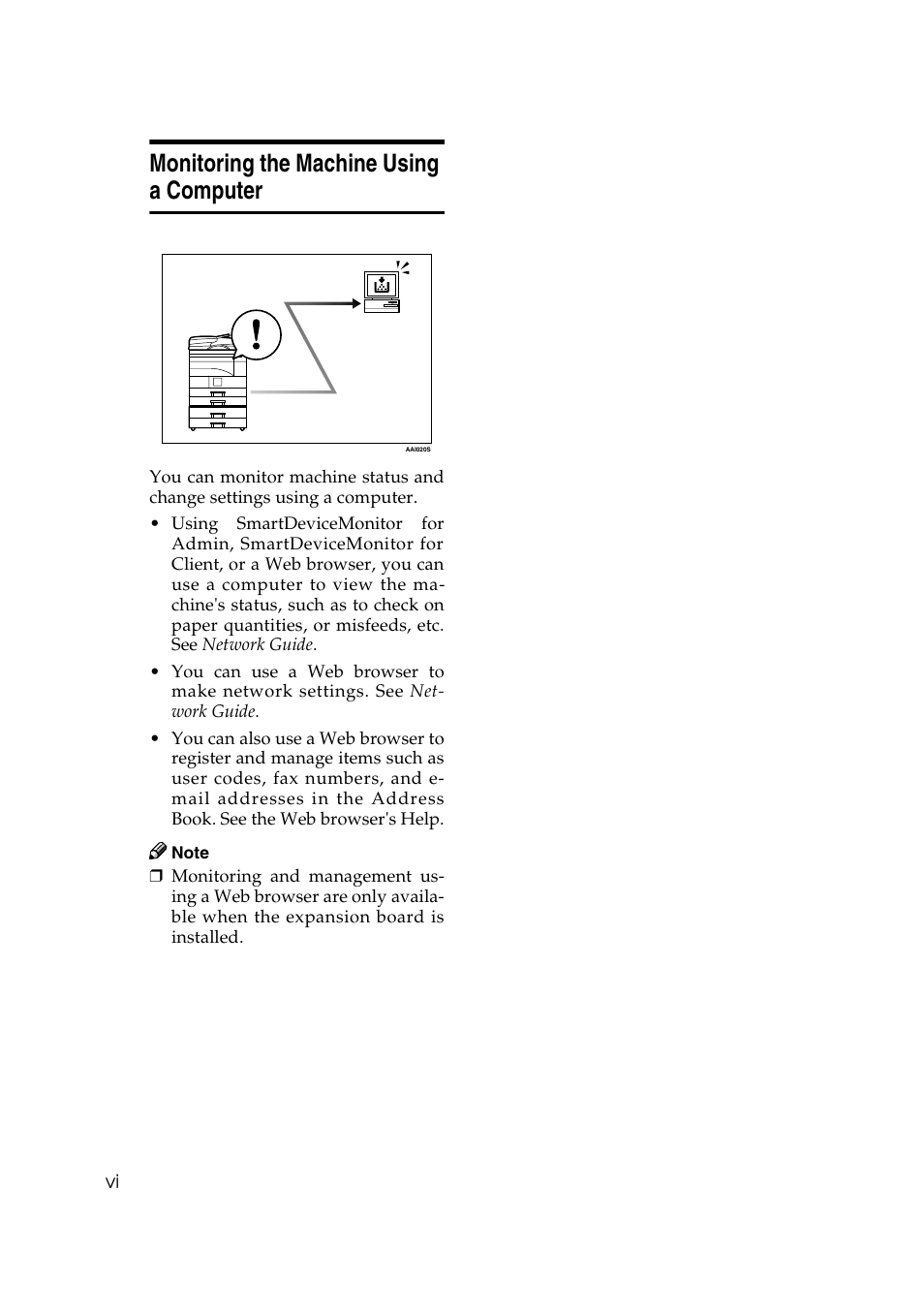 Monitoring the machine using a computer | Ricoh Aficio 2018D User Manual | Page 8 / 814