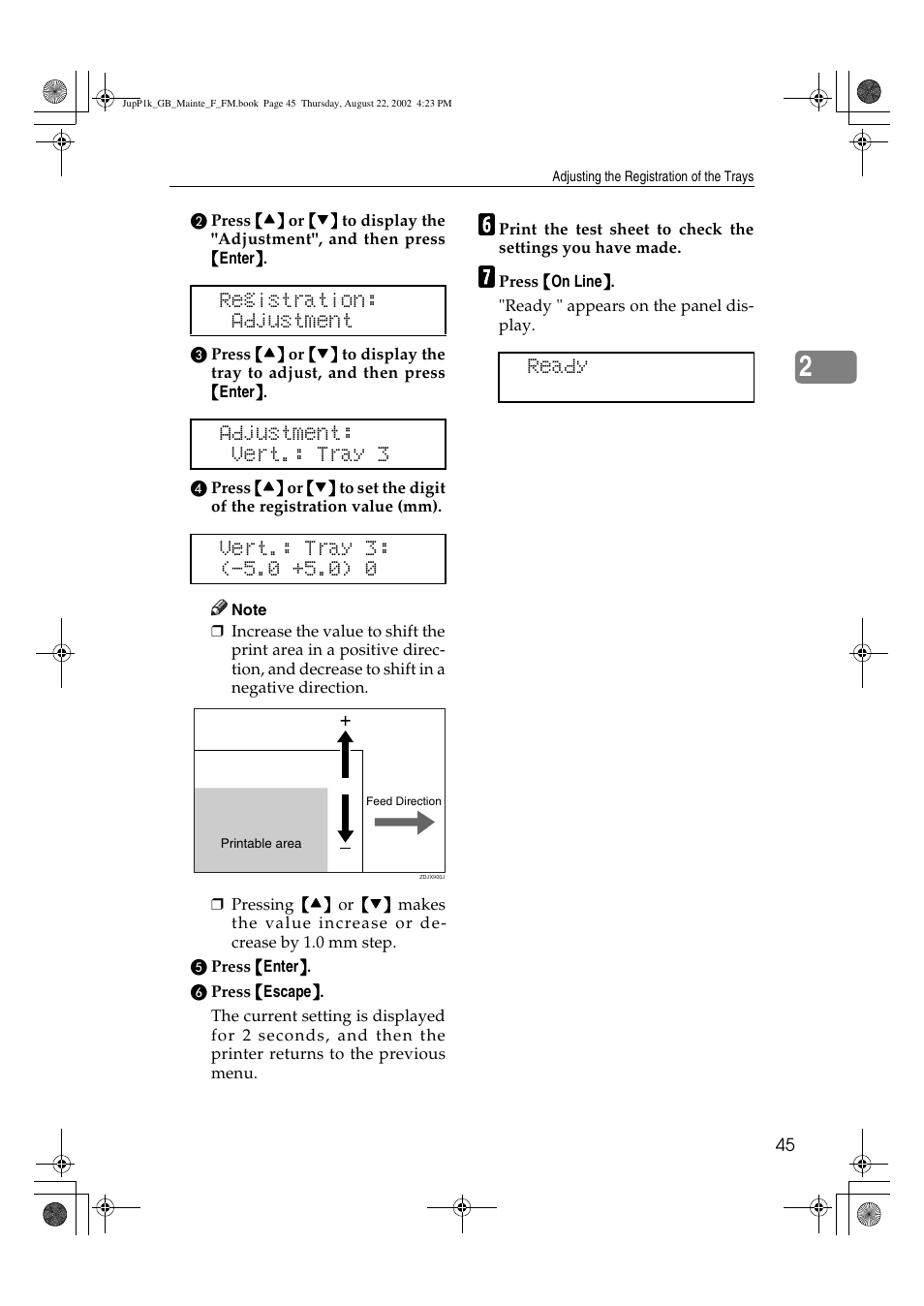 Ready | Ricoh AP3800C User Manual | Page 55 / 124