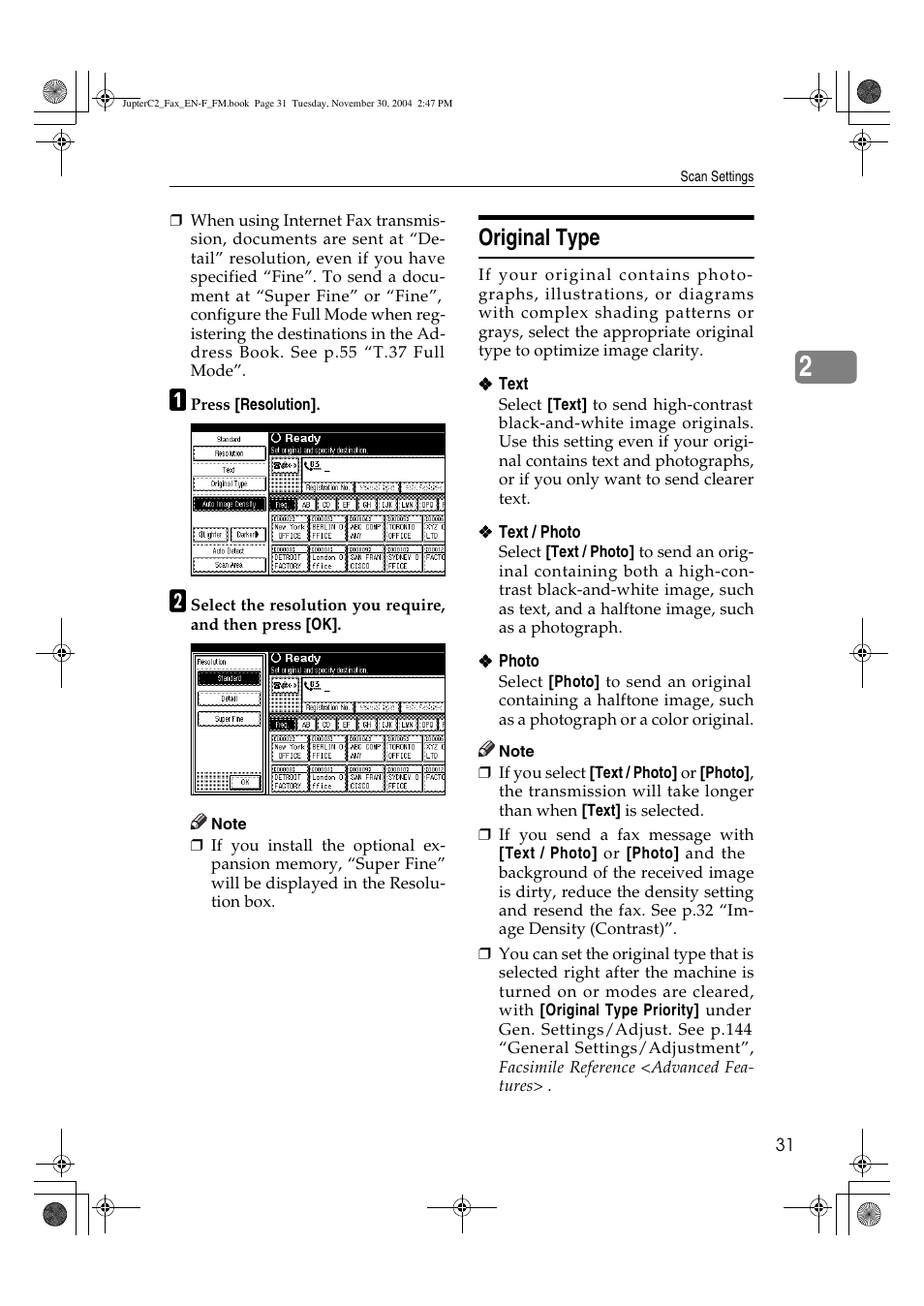 Original type | Ricoh 3245 User Manual | Page 39 / 108
