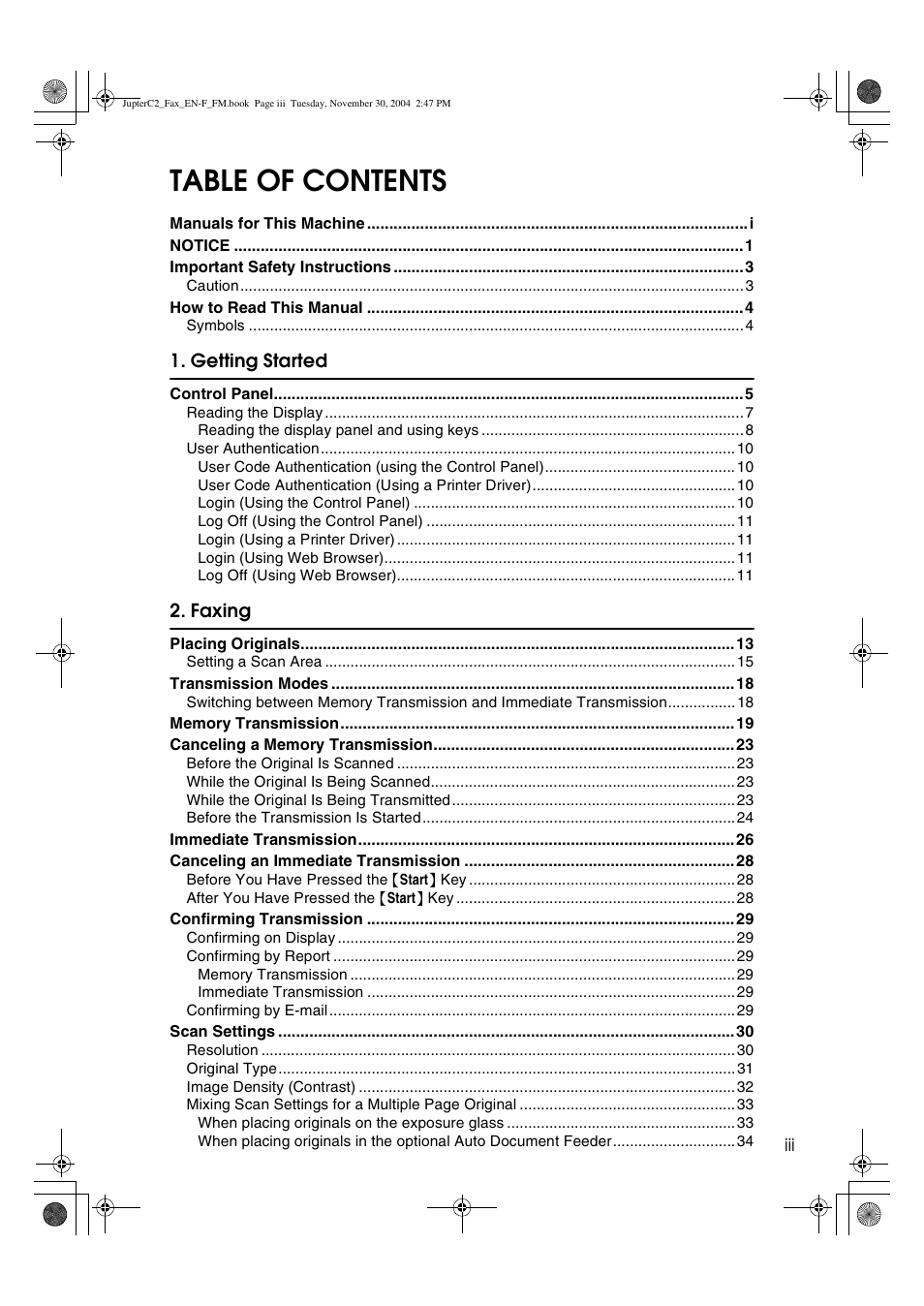 Ricoh 3245 User Manual | Page 5 / 108