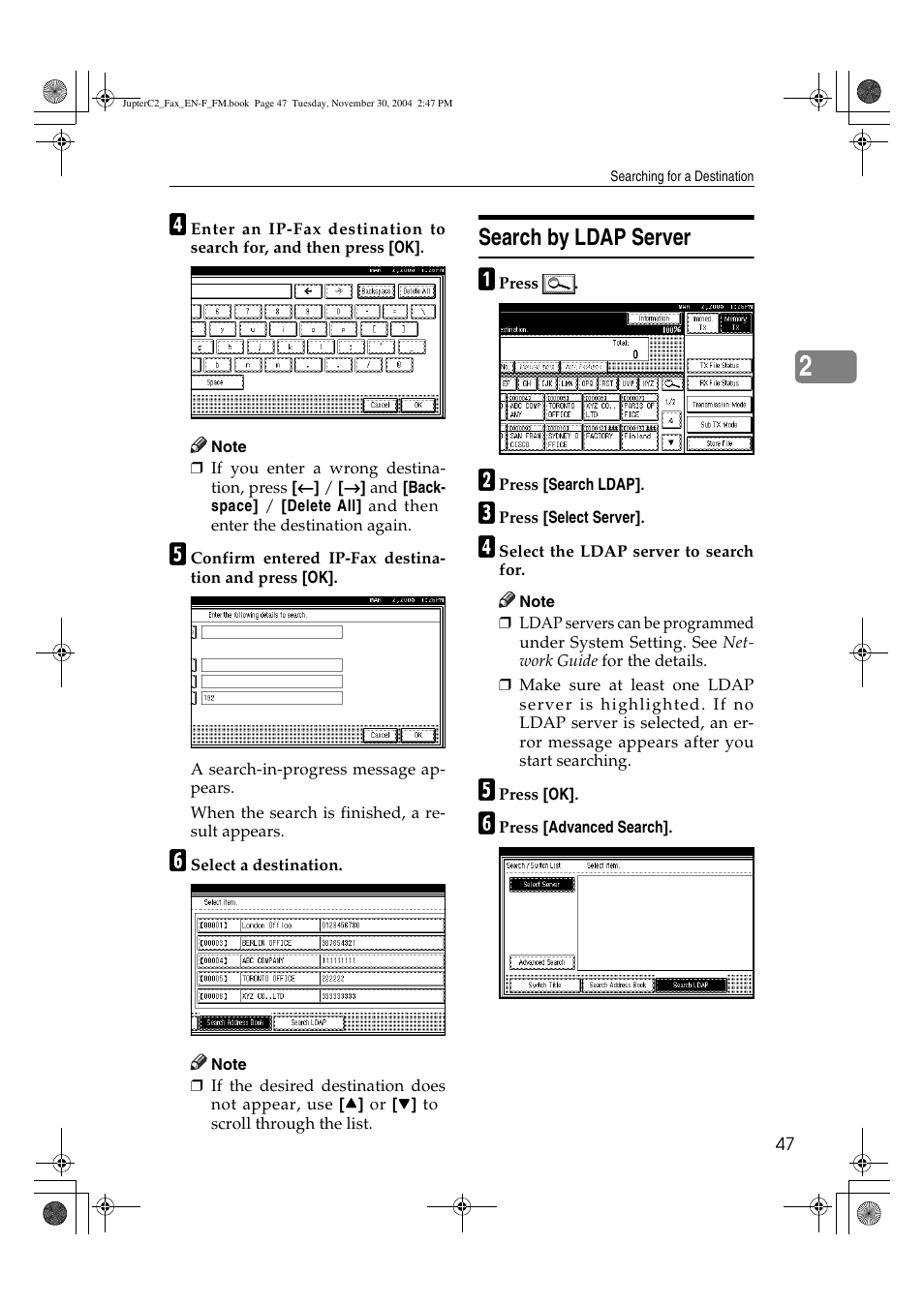 Search by ldap server | Ricoh 3245 User Manual | Page 55 / 108