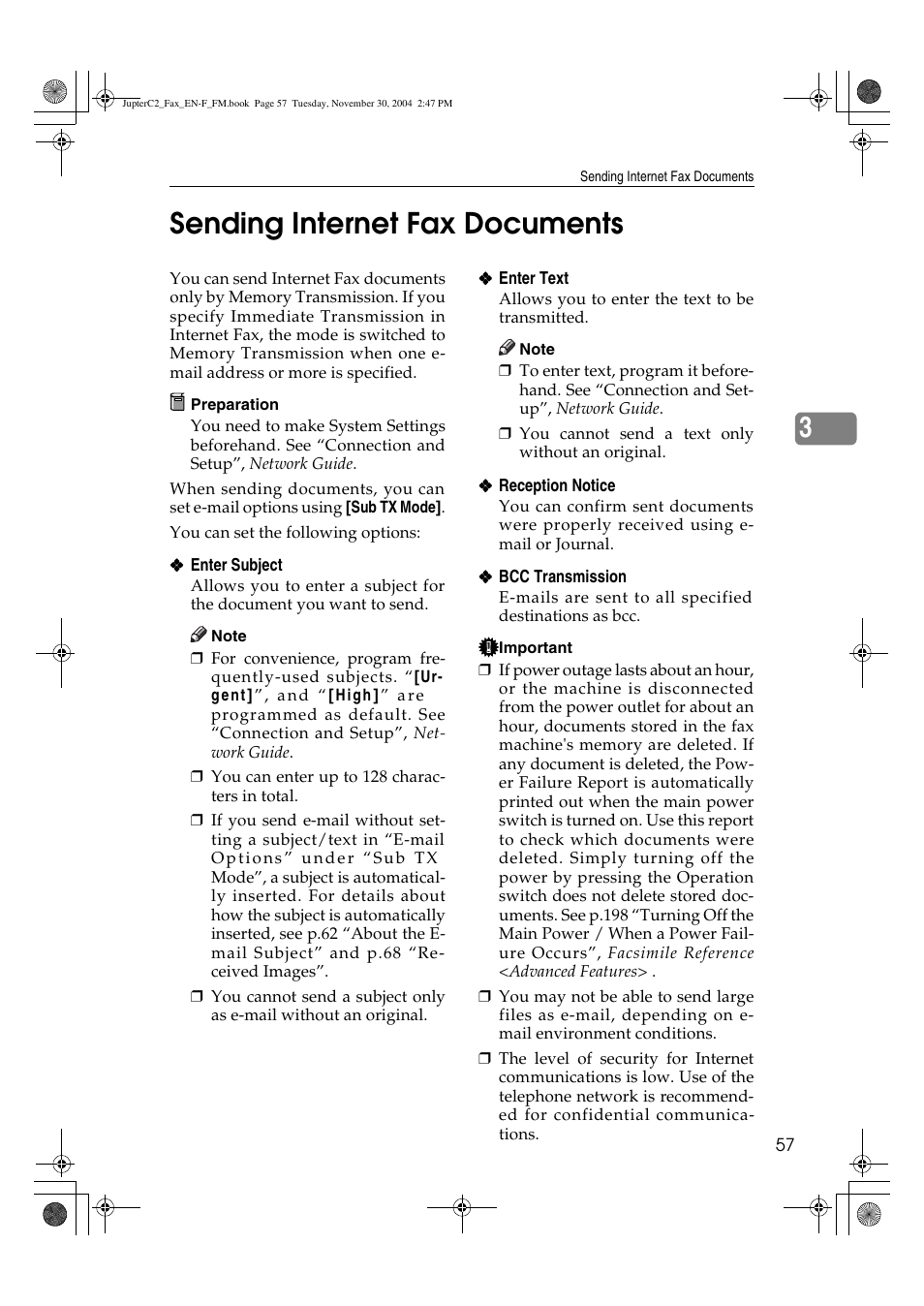 3sending internet fax documents | Ricoh 3245 User Manual | Page 65 / 108