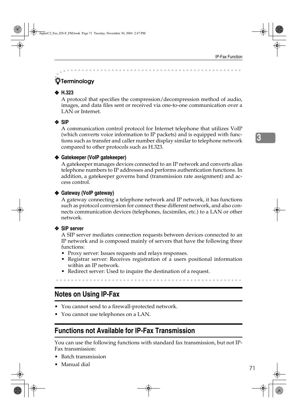 Functions not available for ip-fax transmission | Ricoh 3245 User Manual | Page 79 / 108