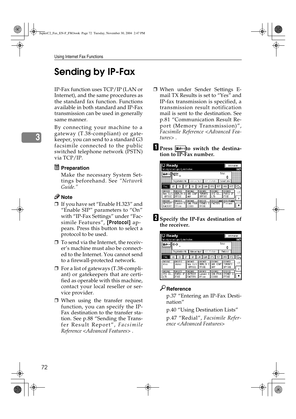 3sending by ip-fax | Ricoh 3245 User Manual | Page 80 / 108