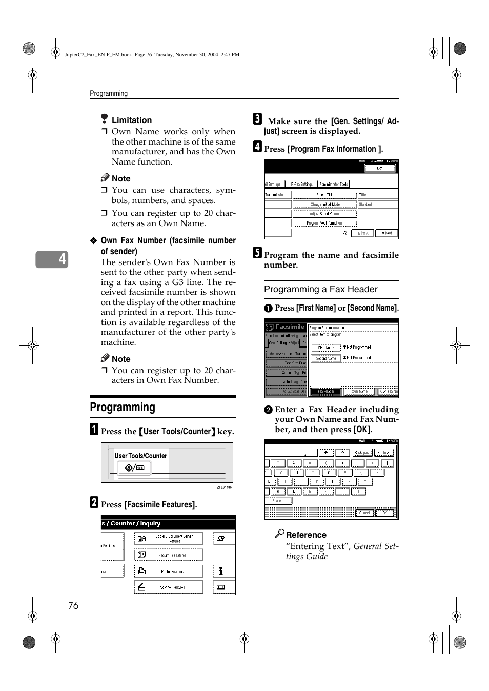 Programming | Ricoh 3245 User Manual | Page 84 / 108