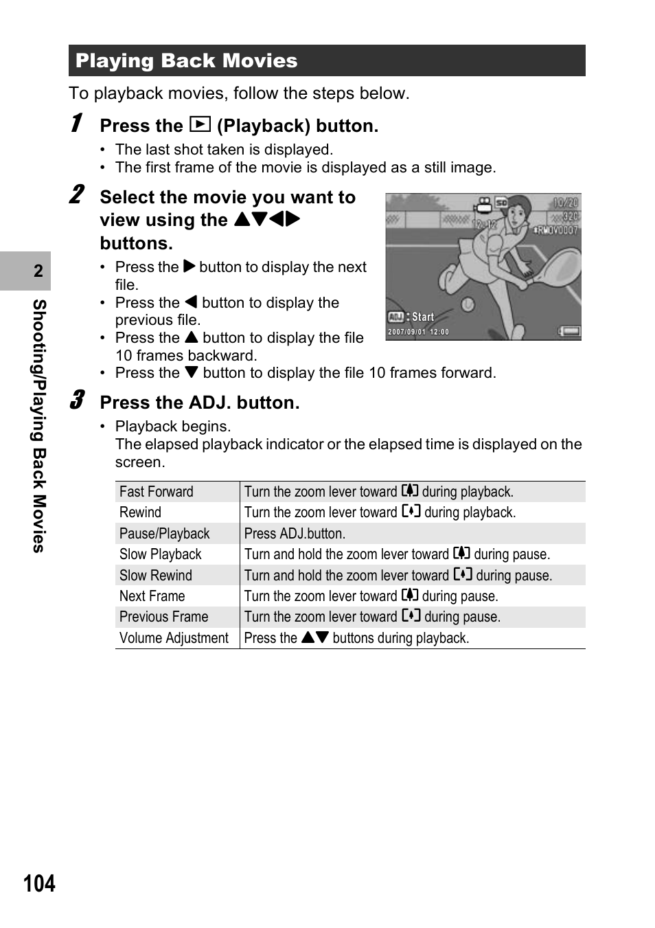 Playing back movies | Ricoh Caplio R7 User Manual | Page 106 / 202