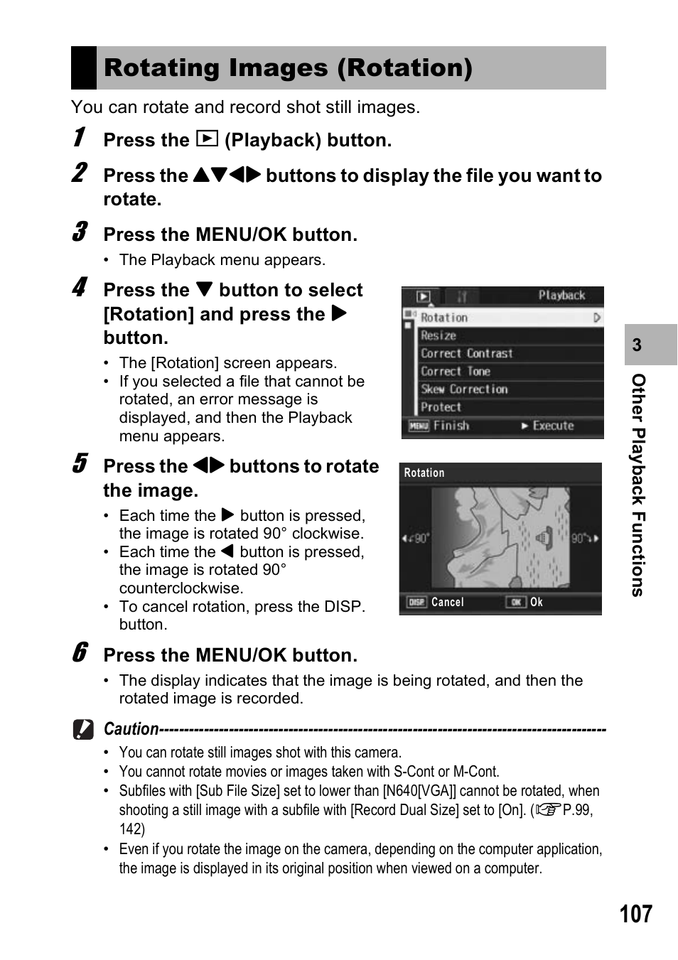 Rotating images (rotation) | Ricoh Caplio R7 User Manual | Page 109 / 202