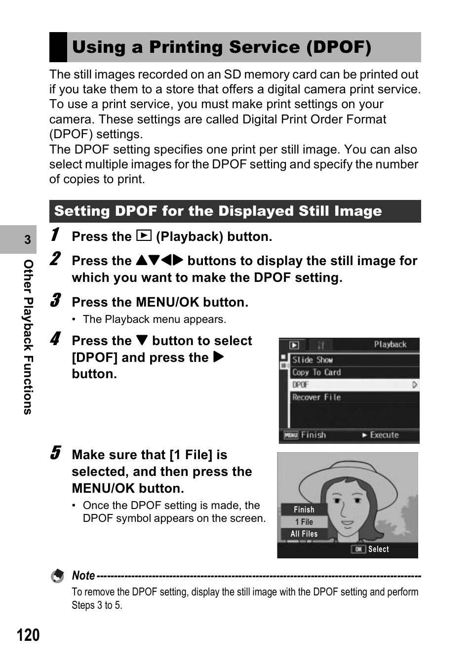 Using a printing service (dpof) | Ricoh Caplio R7 User Manual | Page 122 / 202