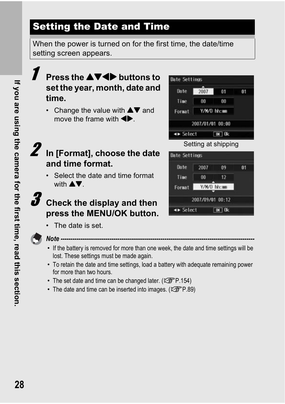 Setting the date and time | Ricoh Caplio R7 User Manual | Page 30 / 202