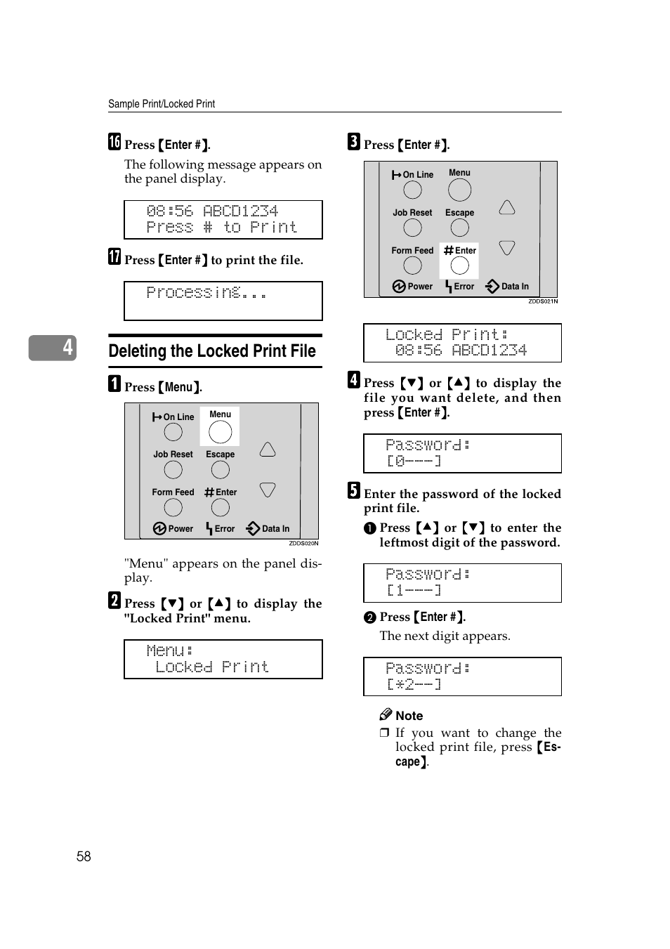 Deleting the locked print file | Ricoh AP2610N User Manual | Page 160 / 472
