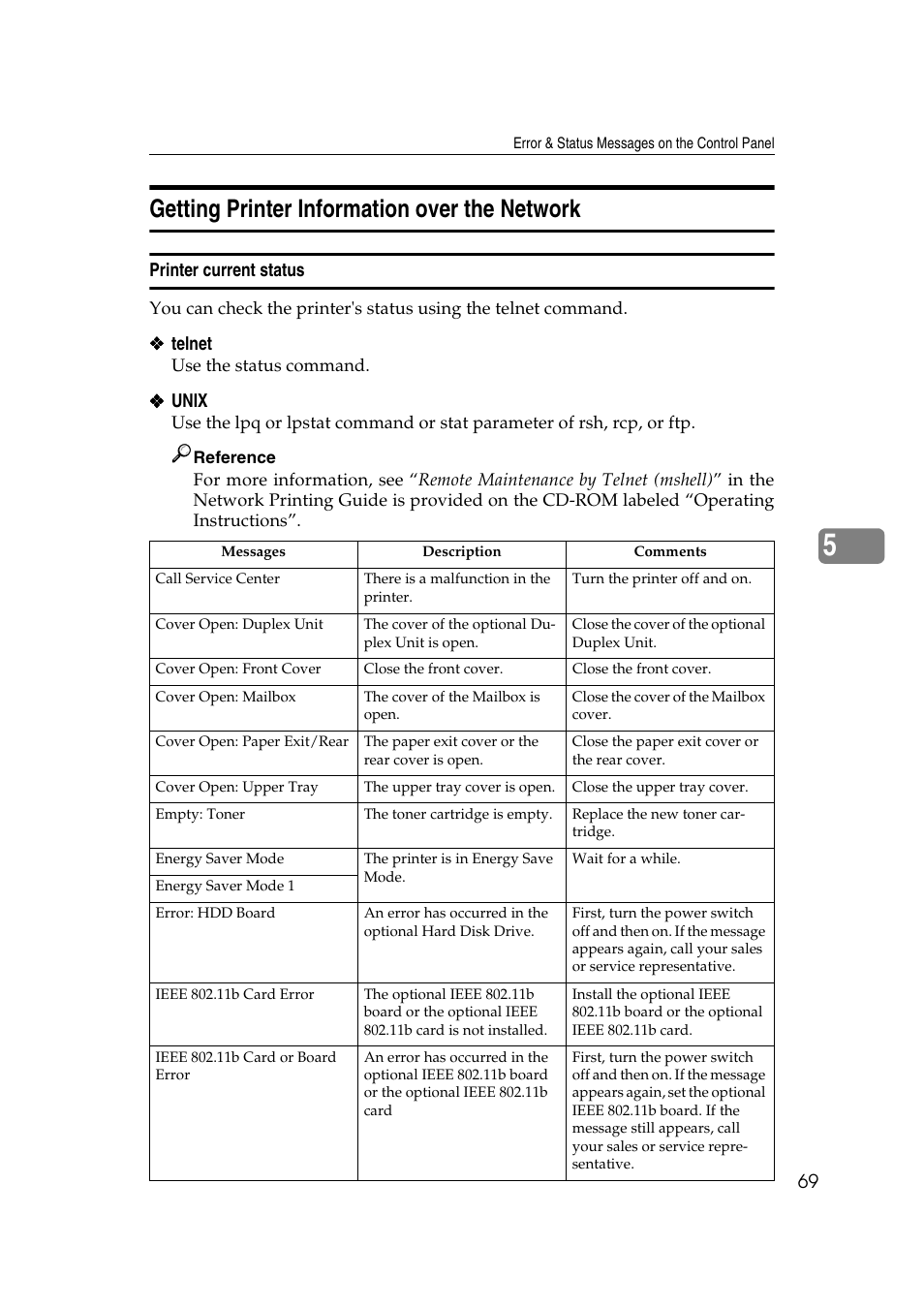 Getting printer information over the network | Ricoh AP2610N User Manual | Page 171 / 472