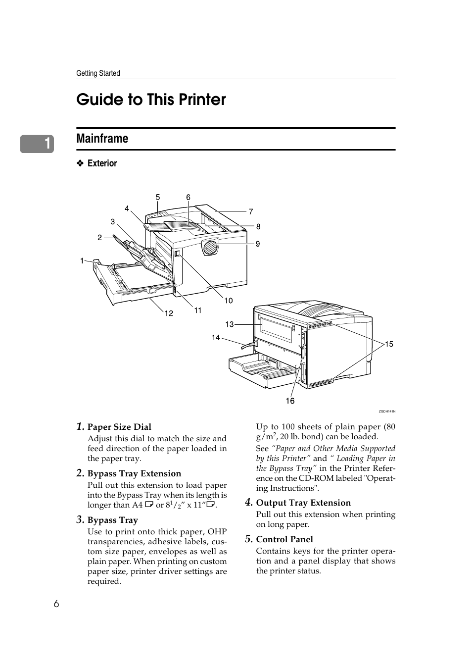 Guide to this printer, Mainframe, 1guide to this printer | Ricoh AP2610N User Manual | Page 20 / 472