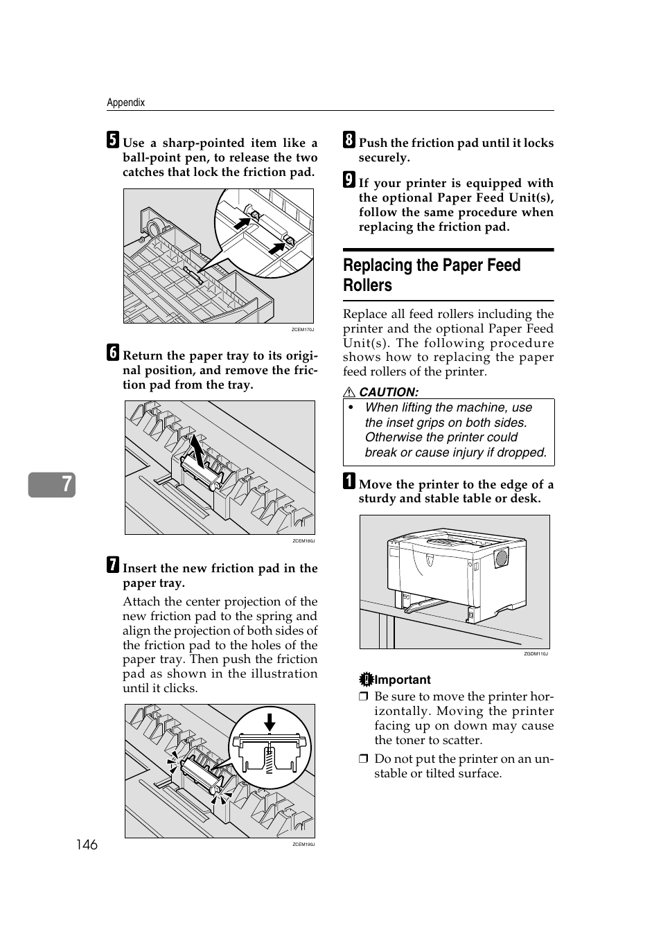 Replacing the paper feed rollers | Ricoh AP2610N User Manual | Page 248 / 472