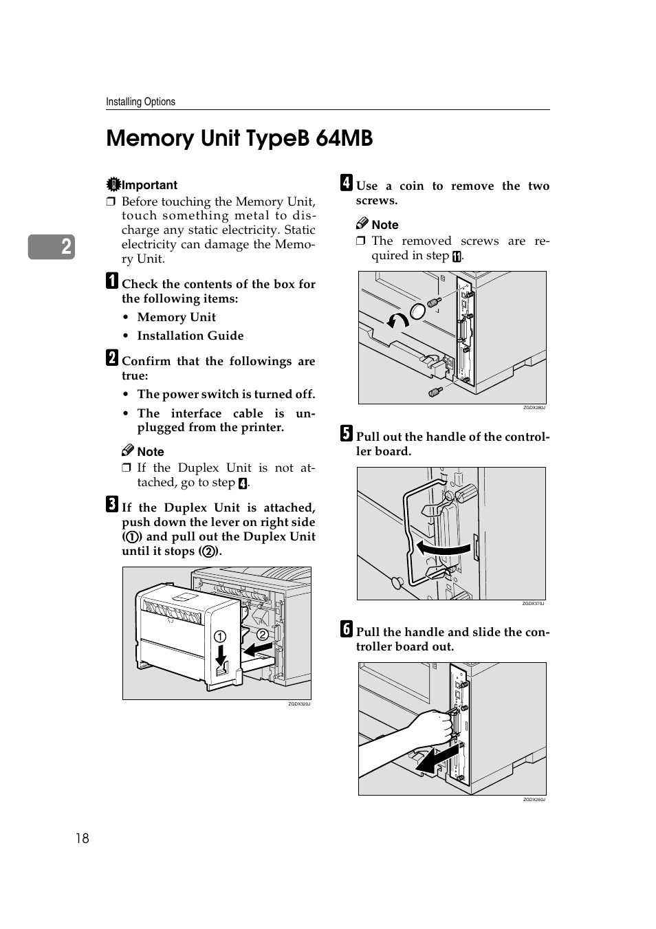 Memory unit typeb 64mb | Ricoh AP2610N User Manual | Page 32 / 472