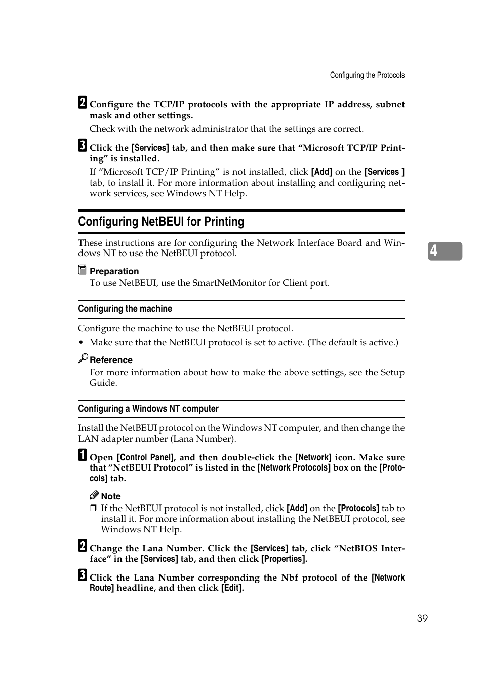 Configuring netbeui for printing | Ricoh AP2610N User Manual | Page 329 / 472