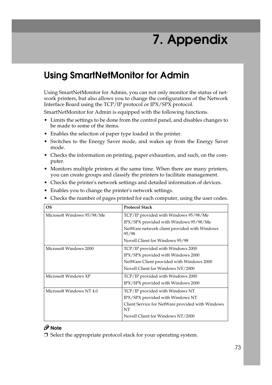 Appendix, Using smartnetmonitor for admin | Ricoh AP2610N User Manual | Page 363 / 472