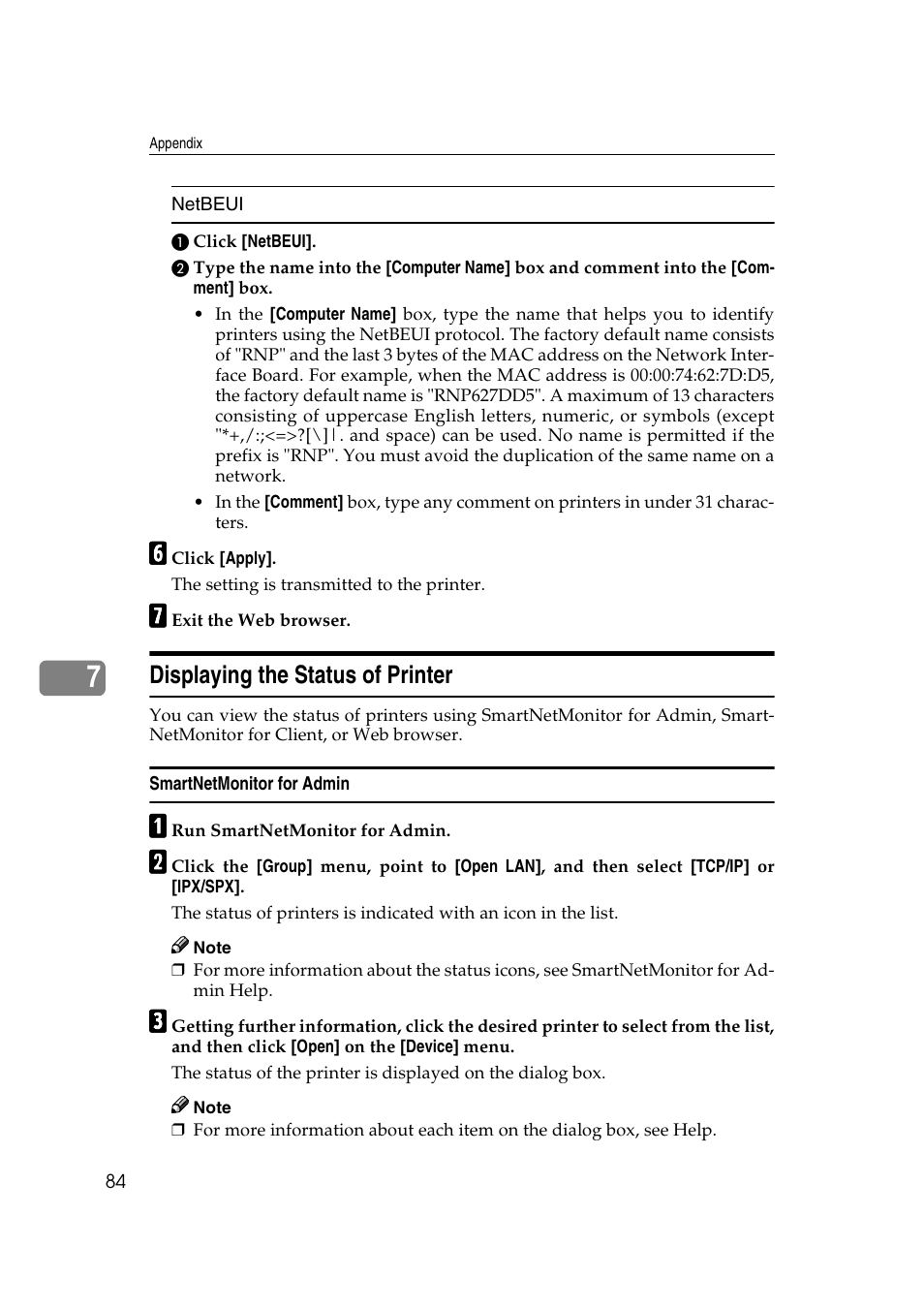 Displaying the status of printer | Ricoh AP2610N User Manual | Page 374 / 472