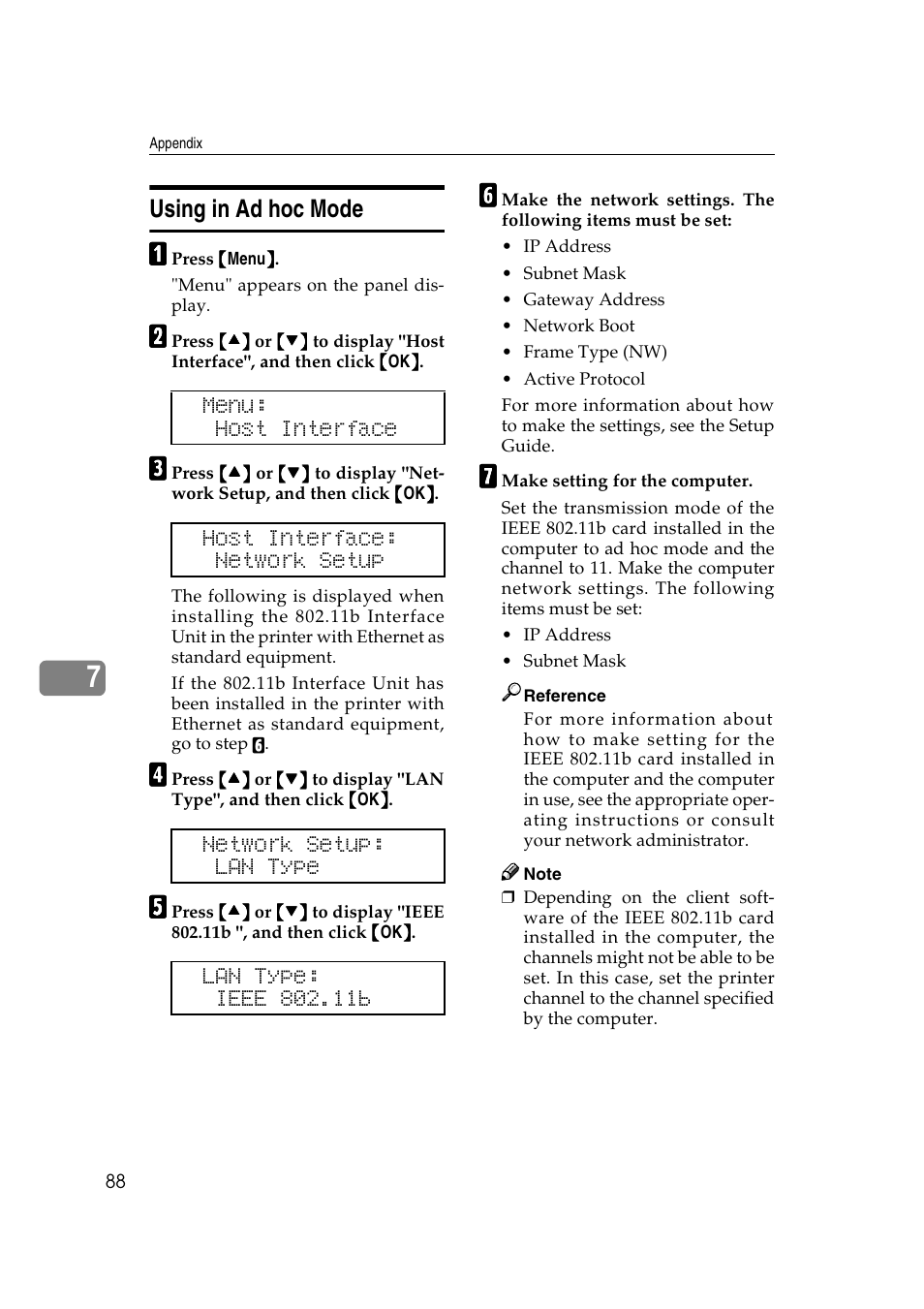Using in ad hoc mode | Ricoh AP2610N User Manual | Page 378 / 472