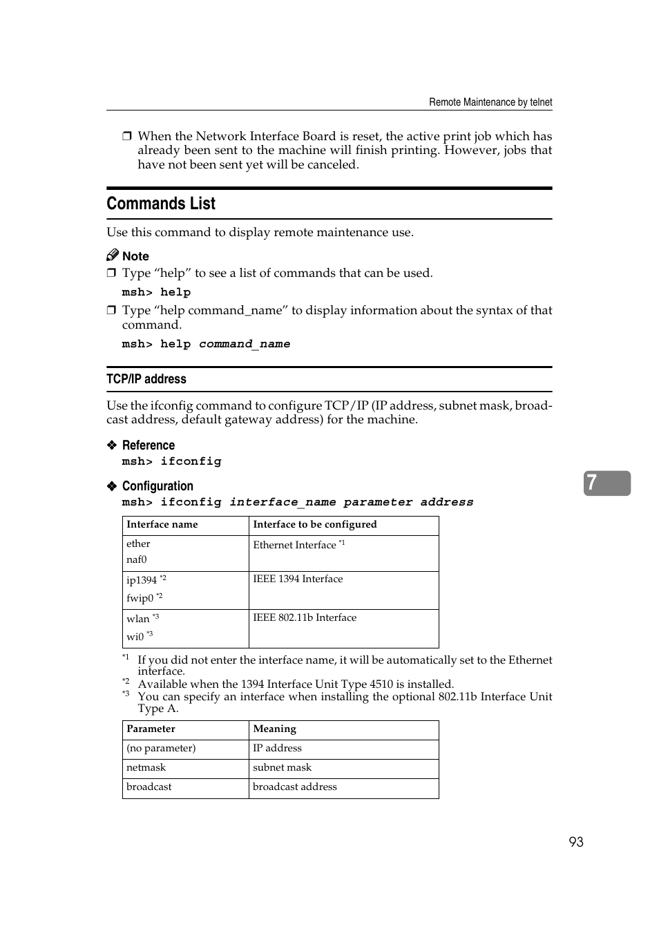 Commands list | Ricoh AP2610N User Manual | Page 383 / 472