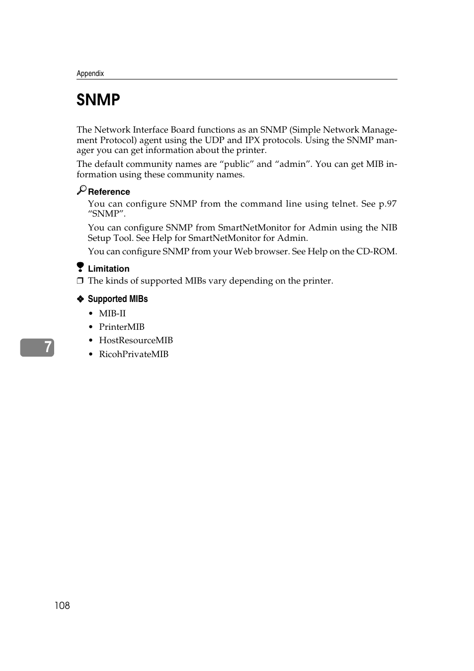 Snmp, 7snmp | Ricoh AP2610N User Manual | Page 398 / 472