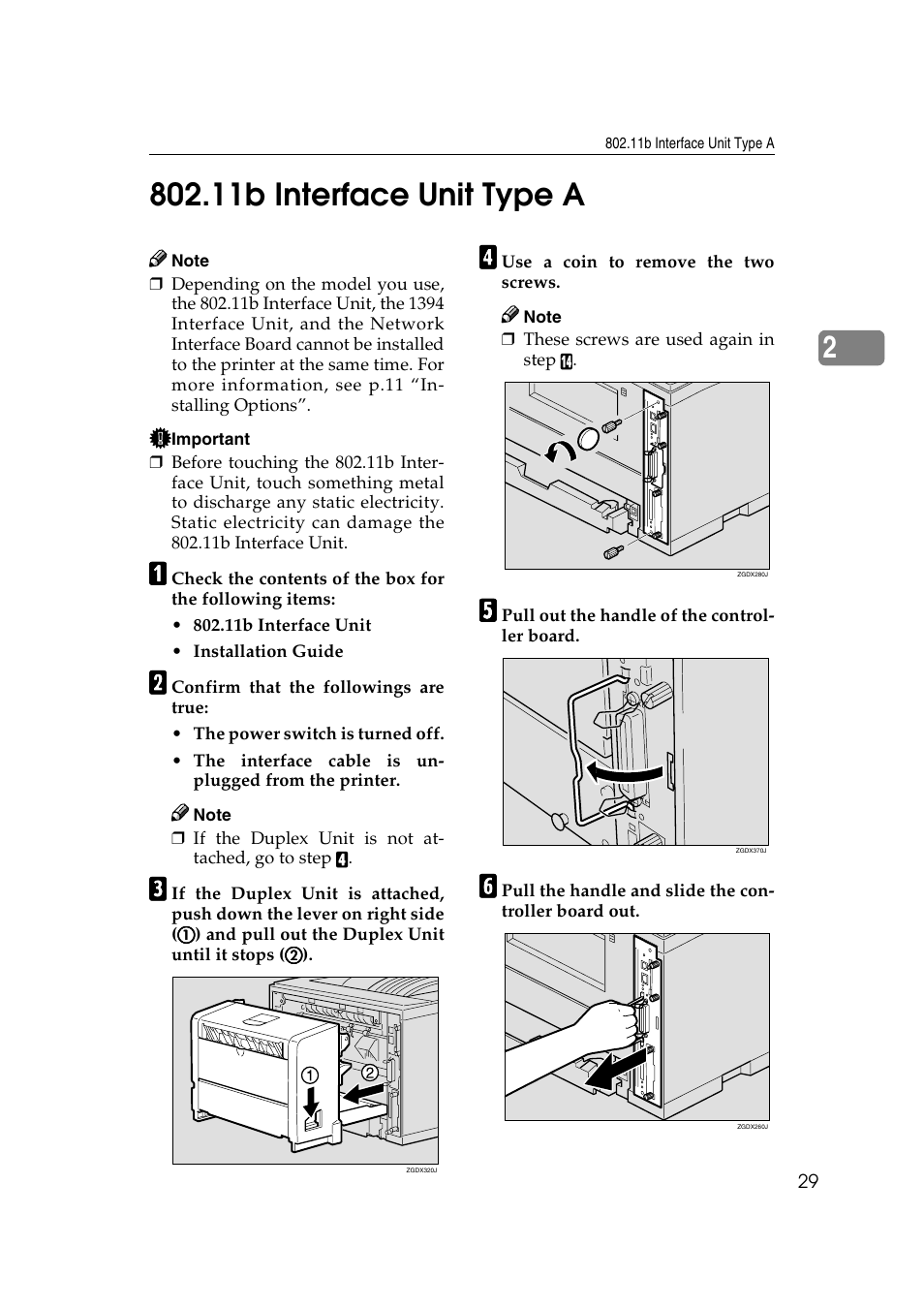11b interface unit type a | Ricoh AP2610N User Manual | Page 43 / 472