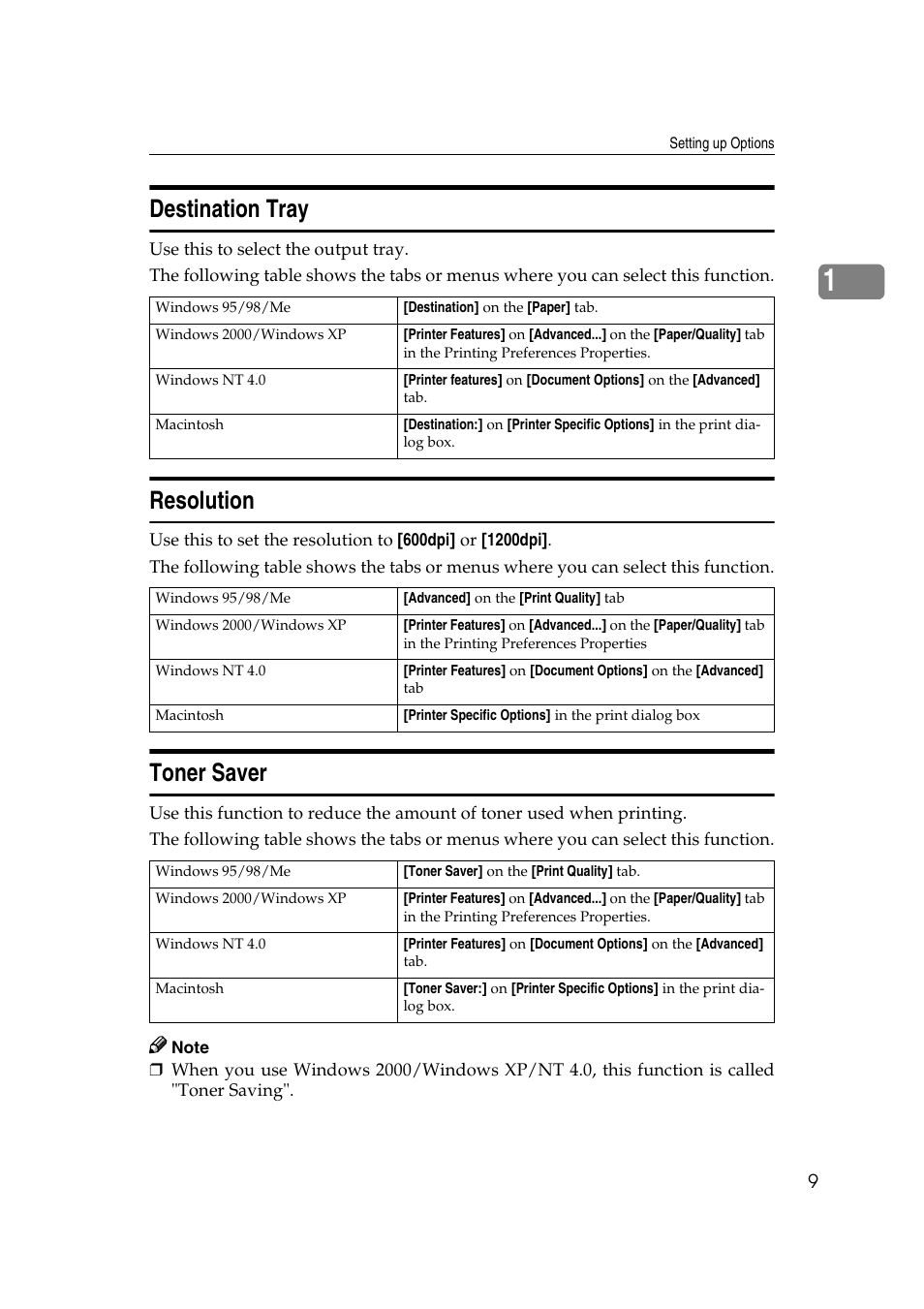 Destination tray, Resolution, Toner saver | Destination tray resolution toner saver | Ricoh AP2610N User Manual | Page 431 / 472