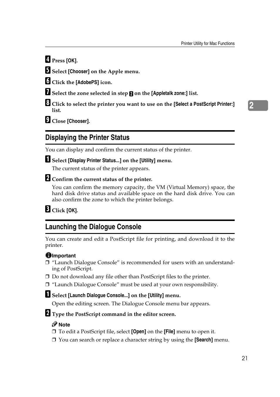 Displaying the printer status, Launching the dialogue console, P.21 “displaying the printer status | Inter. see p.21 “launching the dialogue console | Ricoh AP2610N User Manual | Page 443 / 472