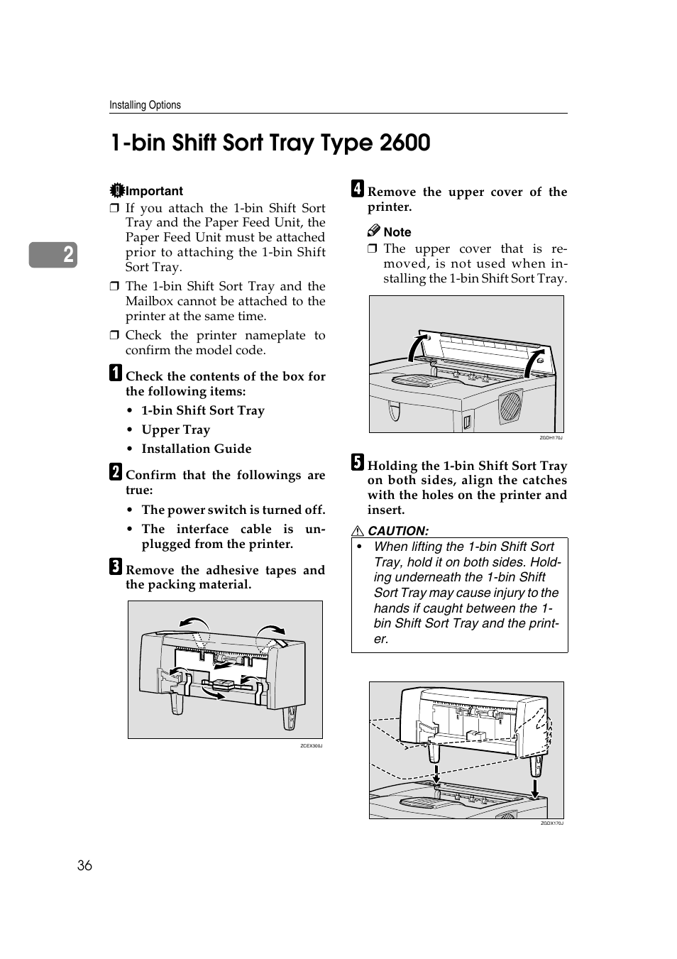 Bin shift sort tray type 2600 | Ricoh AP2610N User Manual | Page 50 / 472
