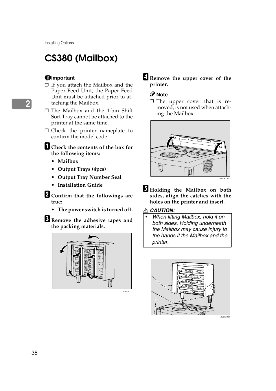 Cs380 (mailbox), 2cs380 (mailbox) | Ricoh AP2610N User Manual | Page 52 / 472