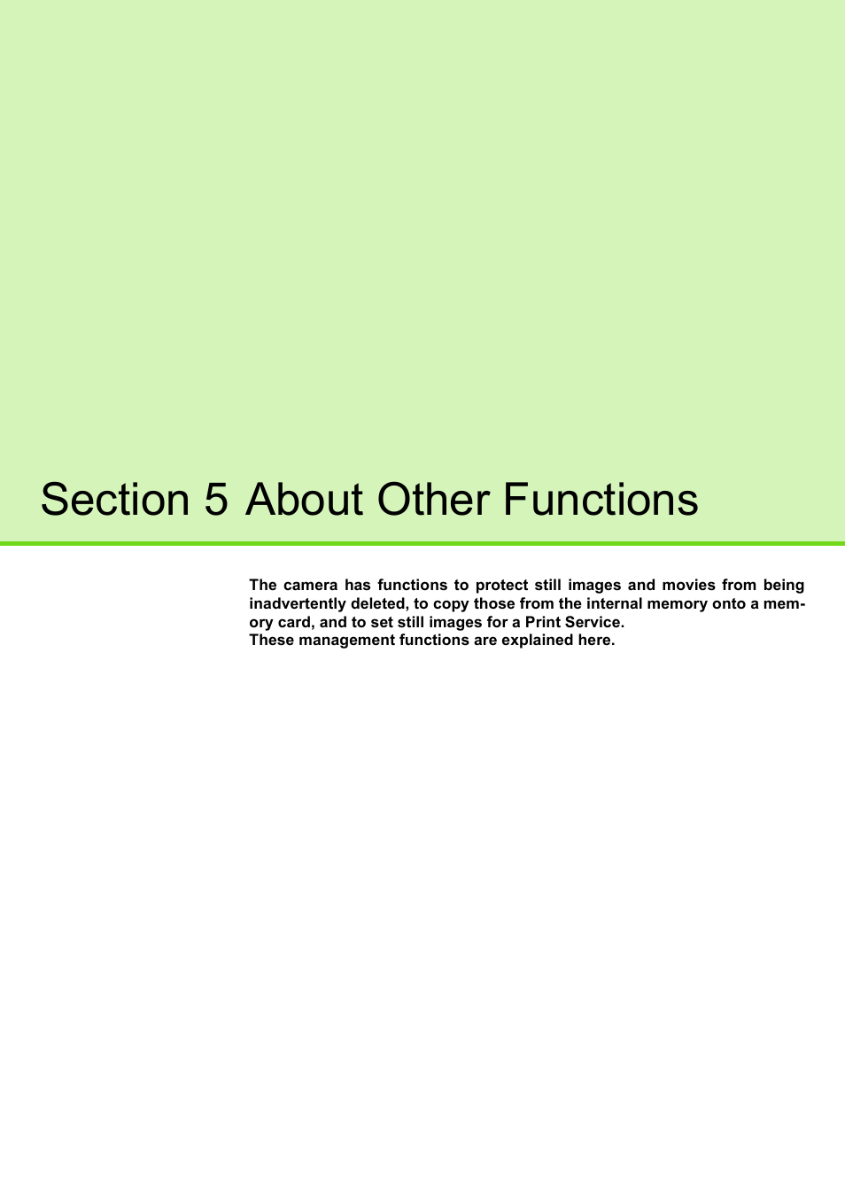 Section 5 about other functions | Ricoh CAPLIO G4 WIDE User Manual | Page 103 / 190