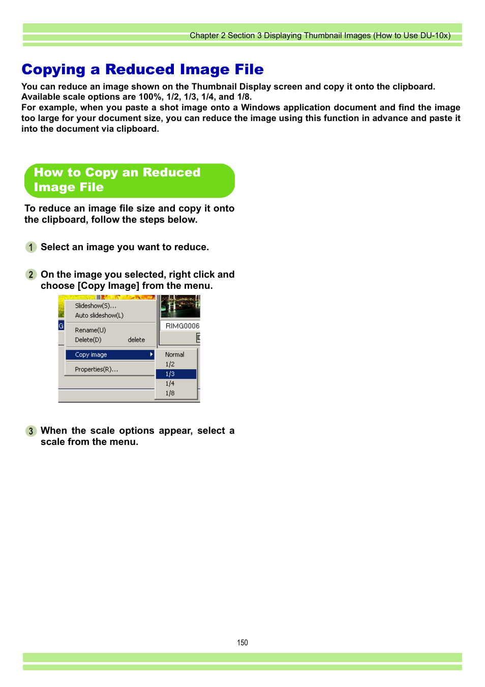 Copying a reduced image file, How to copy an reduced image file, How to copy a reduced image file | Ricoh CAPLIO G4 WIDE User Manual | Page 150 / 190