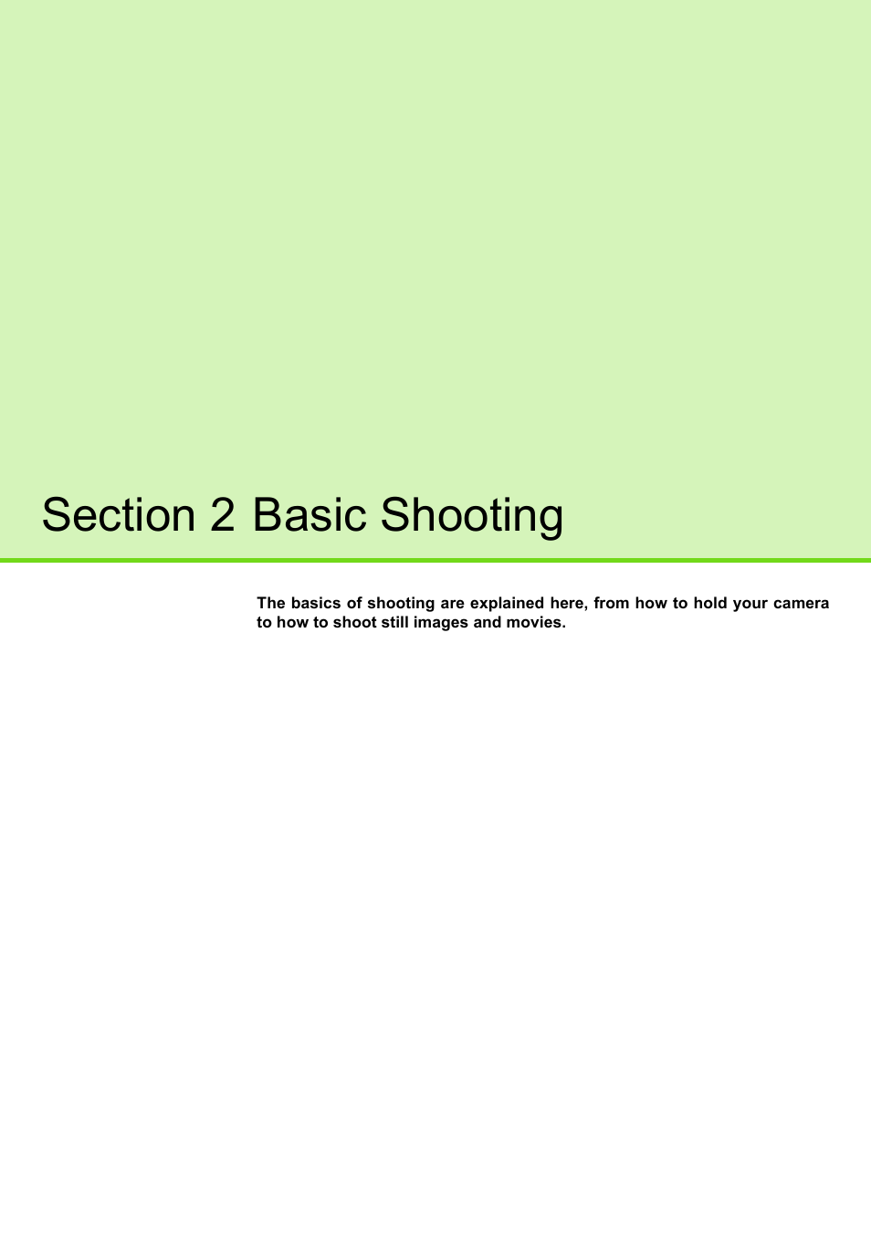 Section 2 basic shooting | Ricoh CAPLIO G4 WIDE User Manual | Page 31 / 190