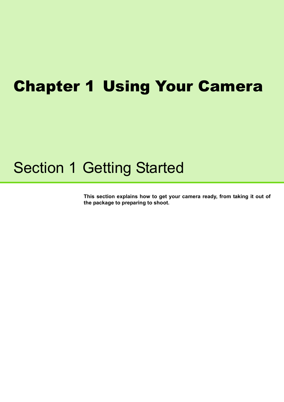 Chapter 1 using your camera, Section 1 getting started | Ricoh CAPLIO G4 WIDE User Manual | Page 5 / 190