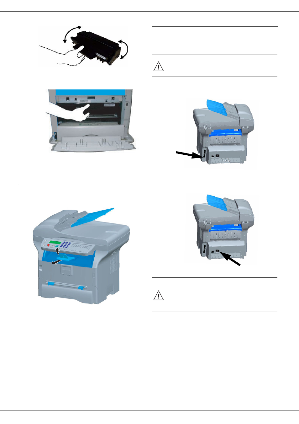 Paper delivery stop, Starting your device, Device connection | 2 - installation, Sp 1000sf | Ricoh Aficio SP 1000SF User Manual | Page 20 / 59